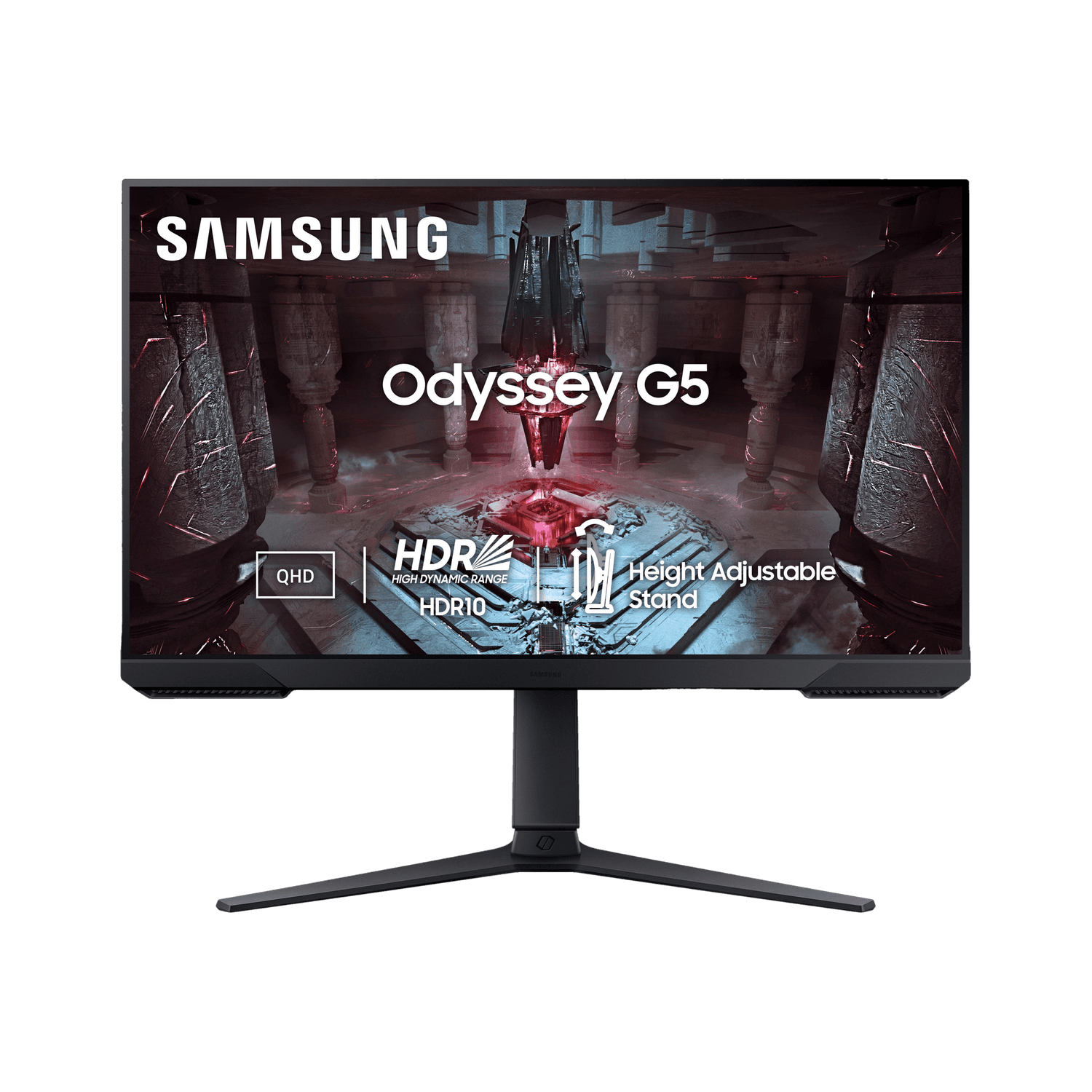 SAMSUNG Odyssey G5 27 inch UWQHD VA Panel with HDR10, Height Adjustable Stand, Flat Gaming Monitor (LS27CG510EWXXL)