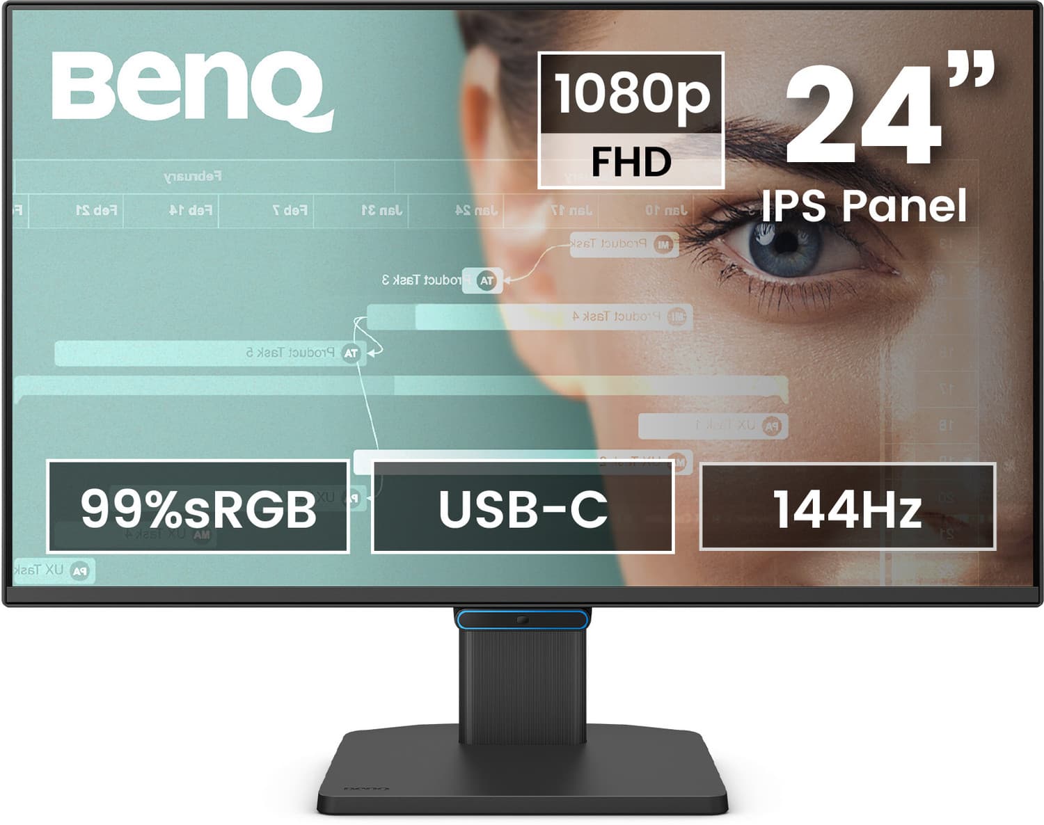 BenQ GW 60.96 cm (24 inch) Full HD LED Backlit IPS Panel Monitor (GW2490C) (Response Time: 5 ms, 144 Hz Refresh Rate)