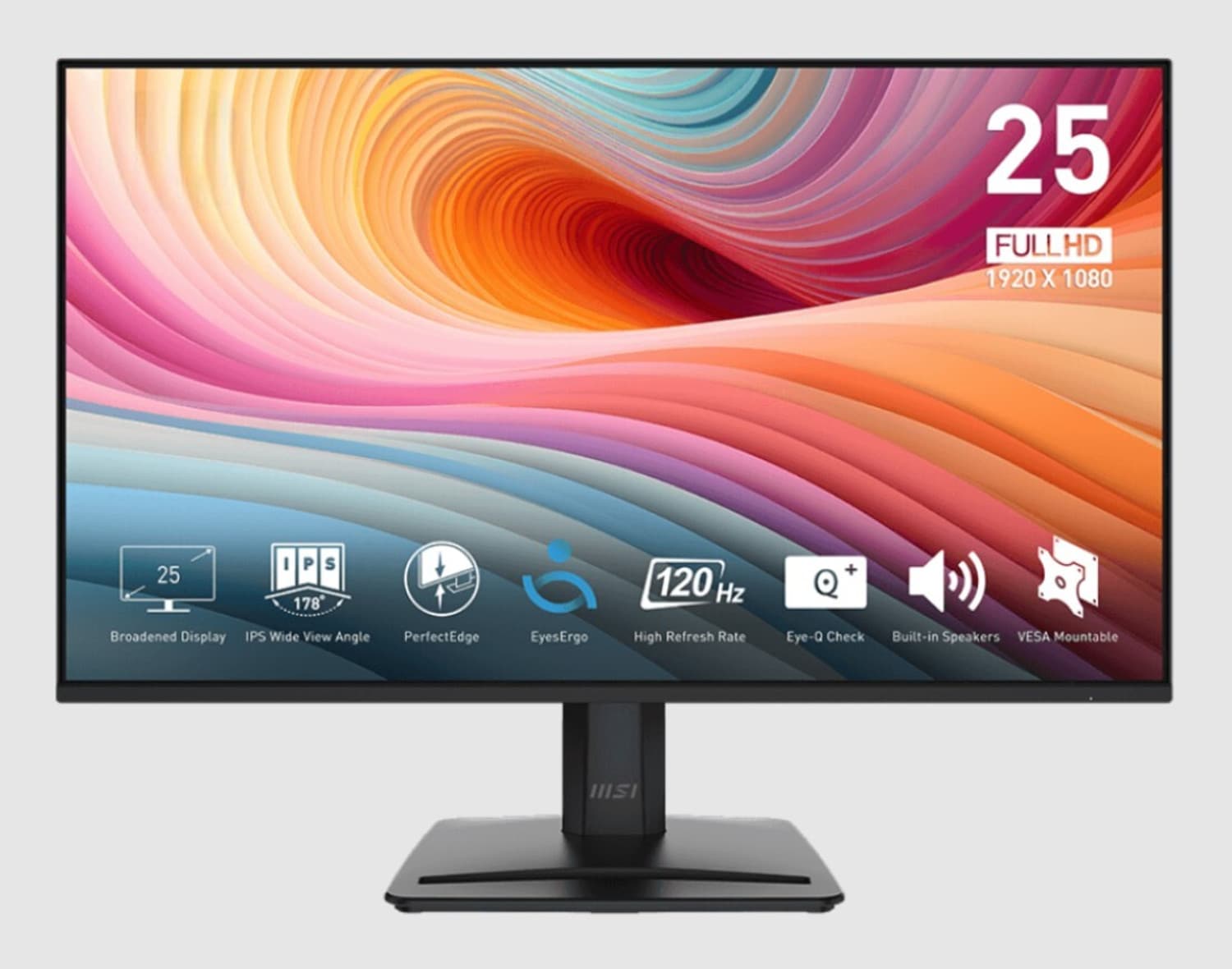 MSI 63.5 cm (25 inch) Full HD IPS Panel Monitor (MP251 E2) (Adaptive Sync, Response Time: 1 ms, 120 Hz Refresh Rate)