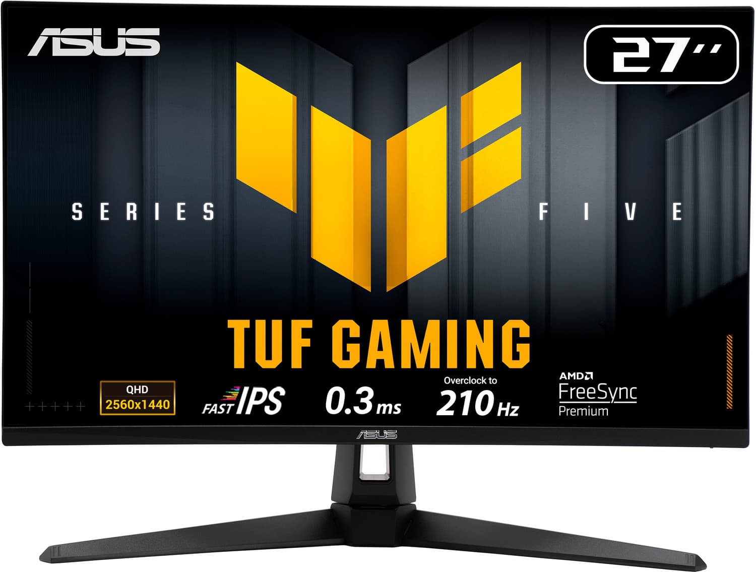 ASUS TUF 68.58 cm (27 inch) Quad HD LED Backlit IPS Panel Gaming Monitor (TUF Gaming VG27AQ5A Monitor 27 QHD(2560x1440), 210Hz(OC) Fast IPS, 0.3ms) (R...