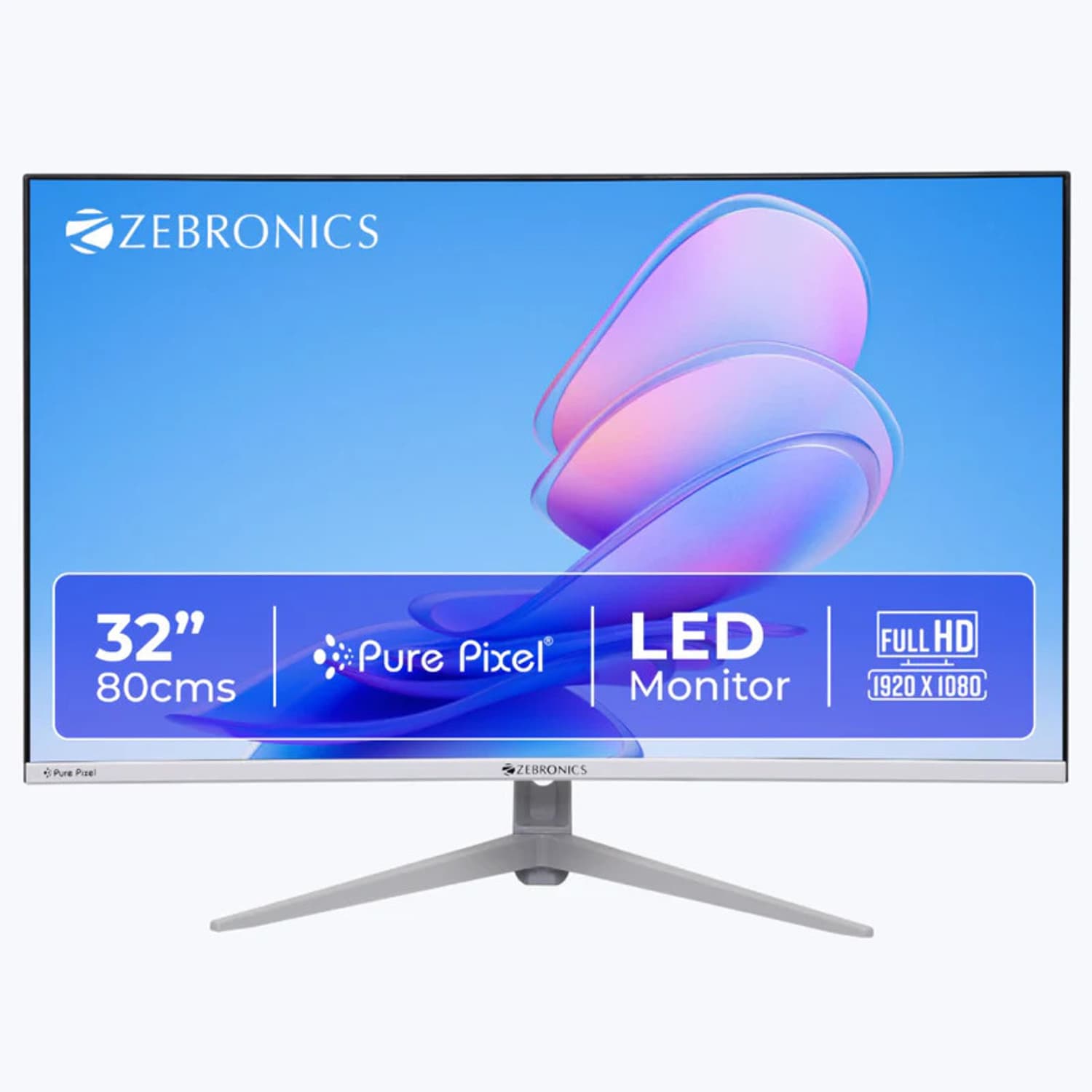 ZEBRONICS 81.28 cm (32 inch) Curved Full HD IPS Panel Monitor (Zeb EA320 (100Hz) Monitor with HDMI + VGA Dual Input, Built-in Speaker, 250 Nits) (Resp...