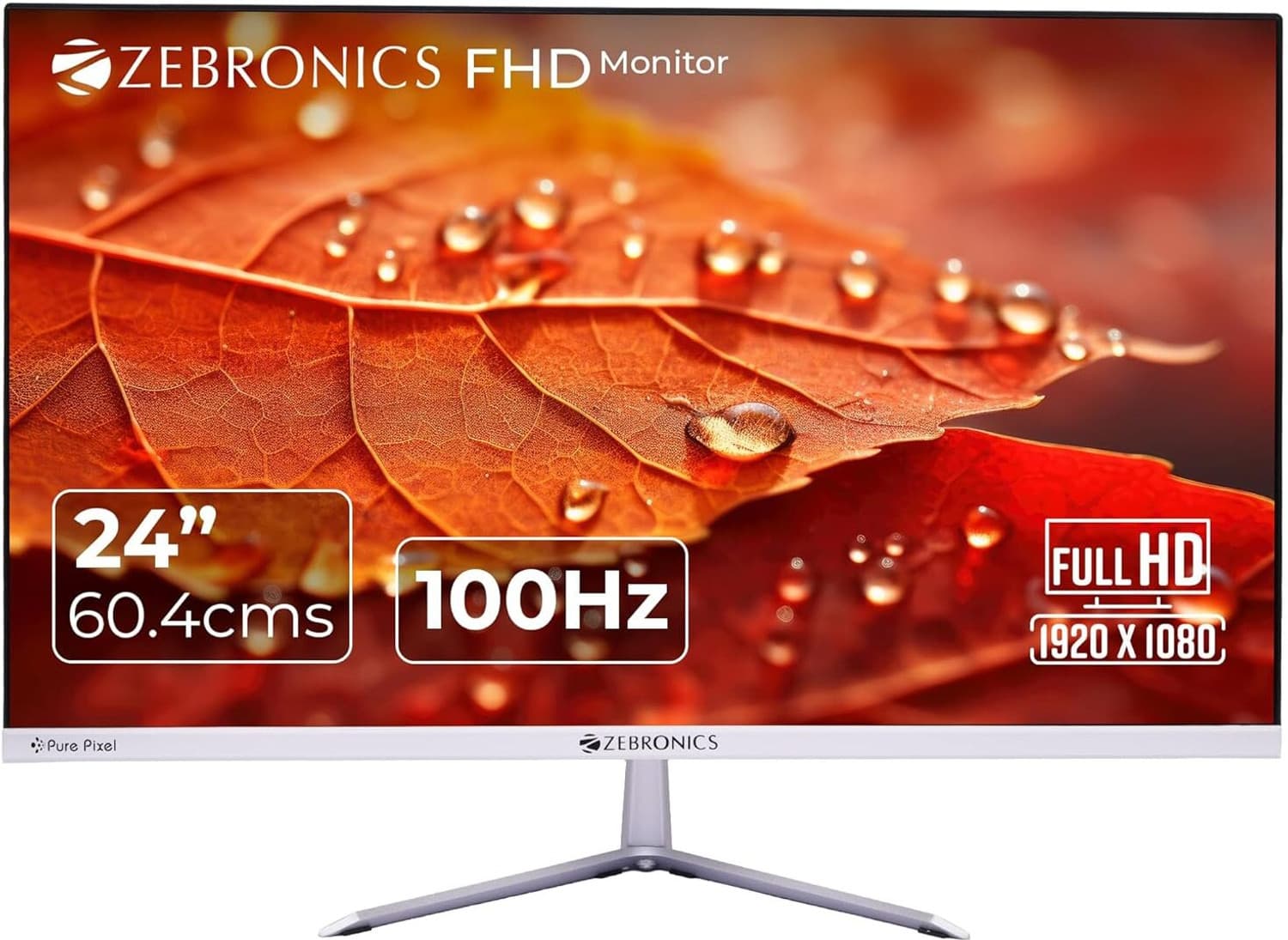 ZEBRONICS 60.96 cm (24 inch) Full HD IPS Panel Gaming Monitor (EA124) (Frameless, Response Time: 4 ms, 100 Hz Refresh Rate)