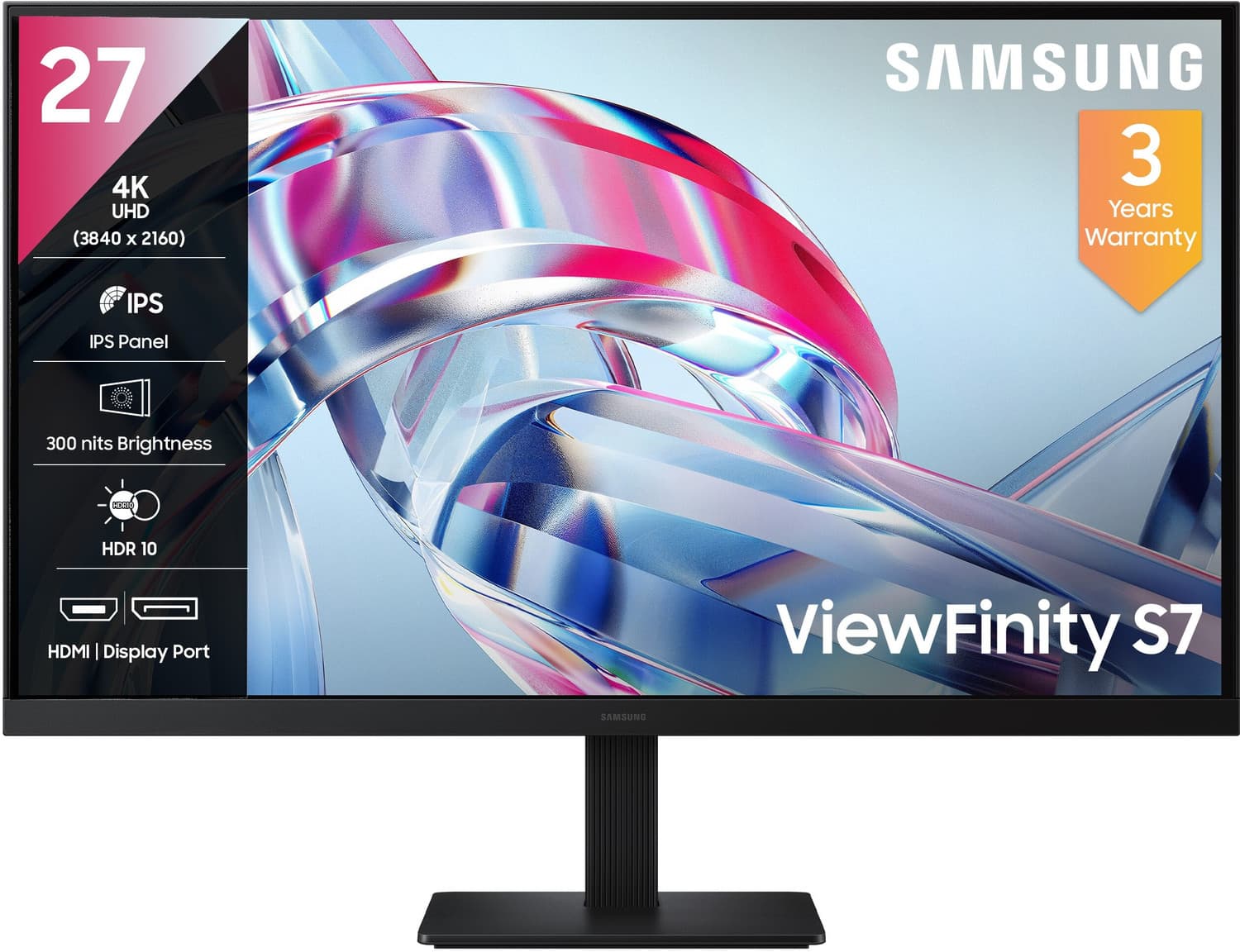 Samsung 68.58 cm (27 inch) 4K Ultra HD IPS Panel Gaming Monitor (ViewFinity S7 Flat Monitor 4K, 60 Hz, IPS Panel, 5ms(GTG), Display Port, HDMI) (Respo...