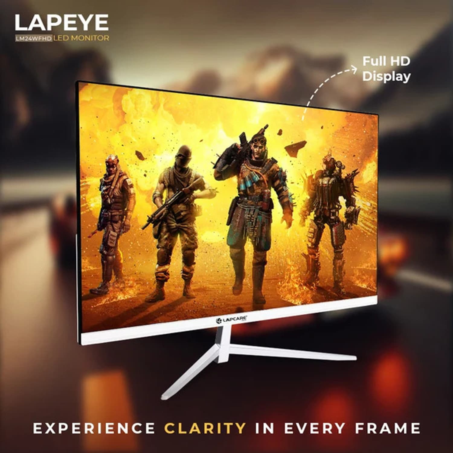 LAPCARE 58.42 cm (23 inch) Full HD IPS Panel Monitor (LM24WFHD) (Response Time: 5 ms, 100 Hz Refresh Rate)
