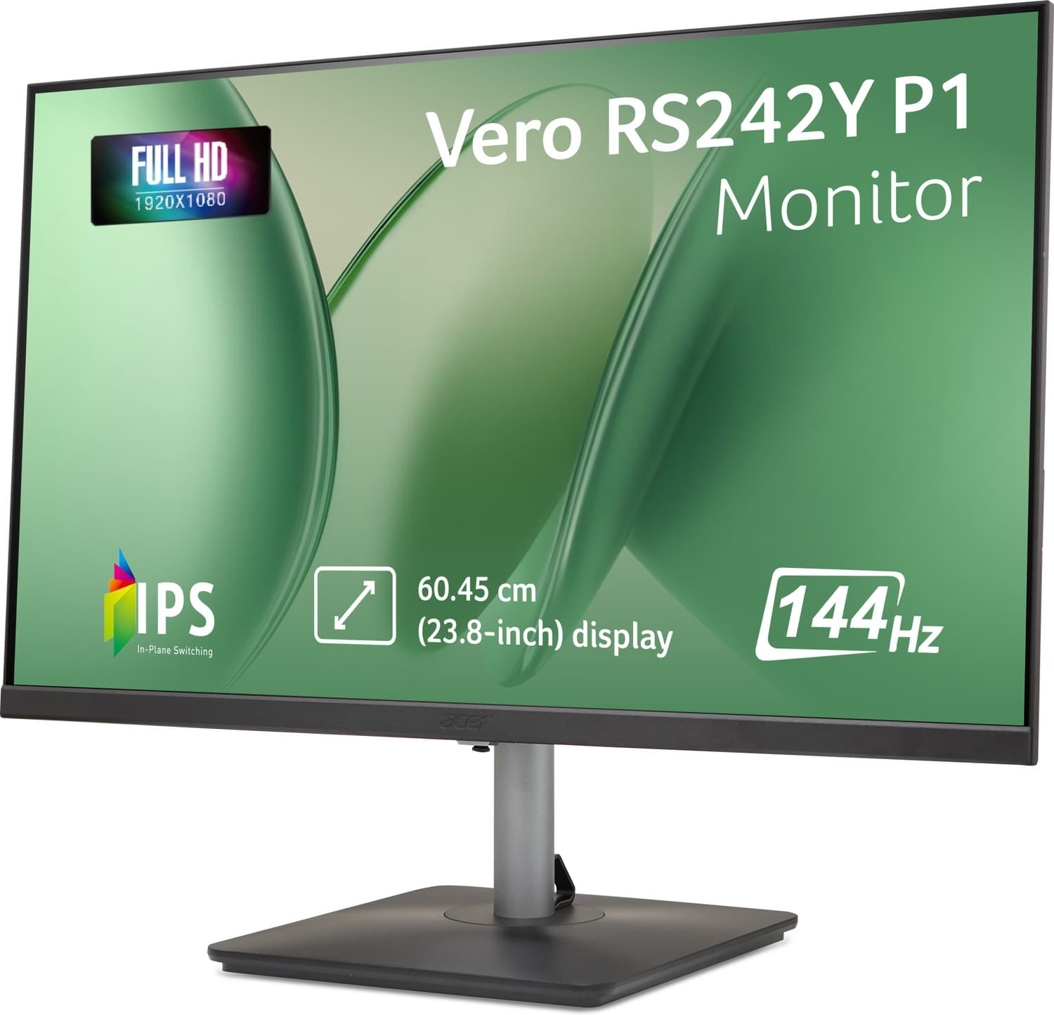 Acer 60.45 cm (24 inch) Full HD LED Backlit IPS Panel Monitor (RS242Y P1) (Frameless, AMD Free Sync, Response Time: 1 ms, 144 Hz Refresh Rate)