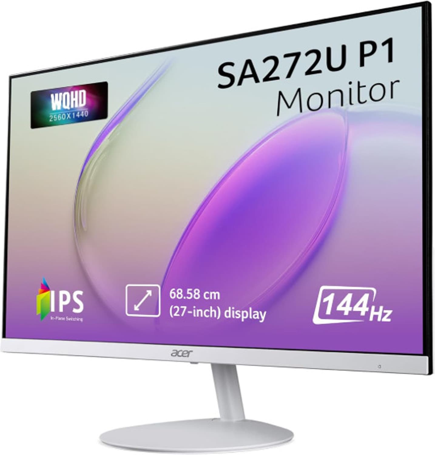 Acer SA 68.58 cm (27 inch) WQHD LED Backlit IPS Panel Monitor (SA272U P1) (Frameless, AMD Free Sync, Response Time: 1 ms, 144 Hz Refresh Rate)