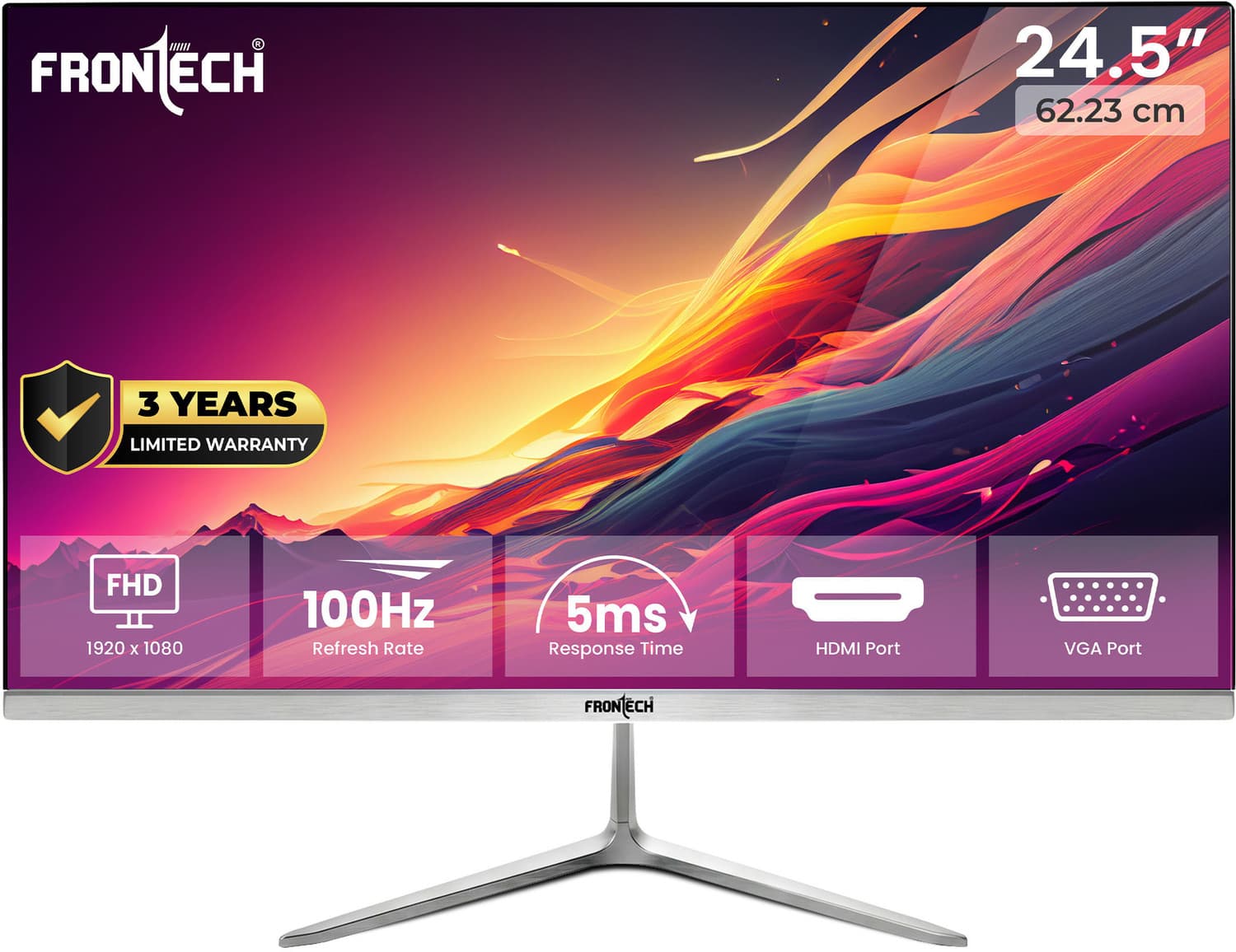 frontech ultima series 62 23 cm 25 inch full hd va panel monitor 24 5 inch 1920x1080 hdmi vga flicker free low blue light freesync