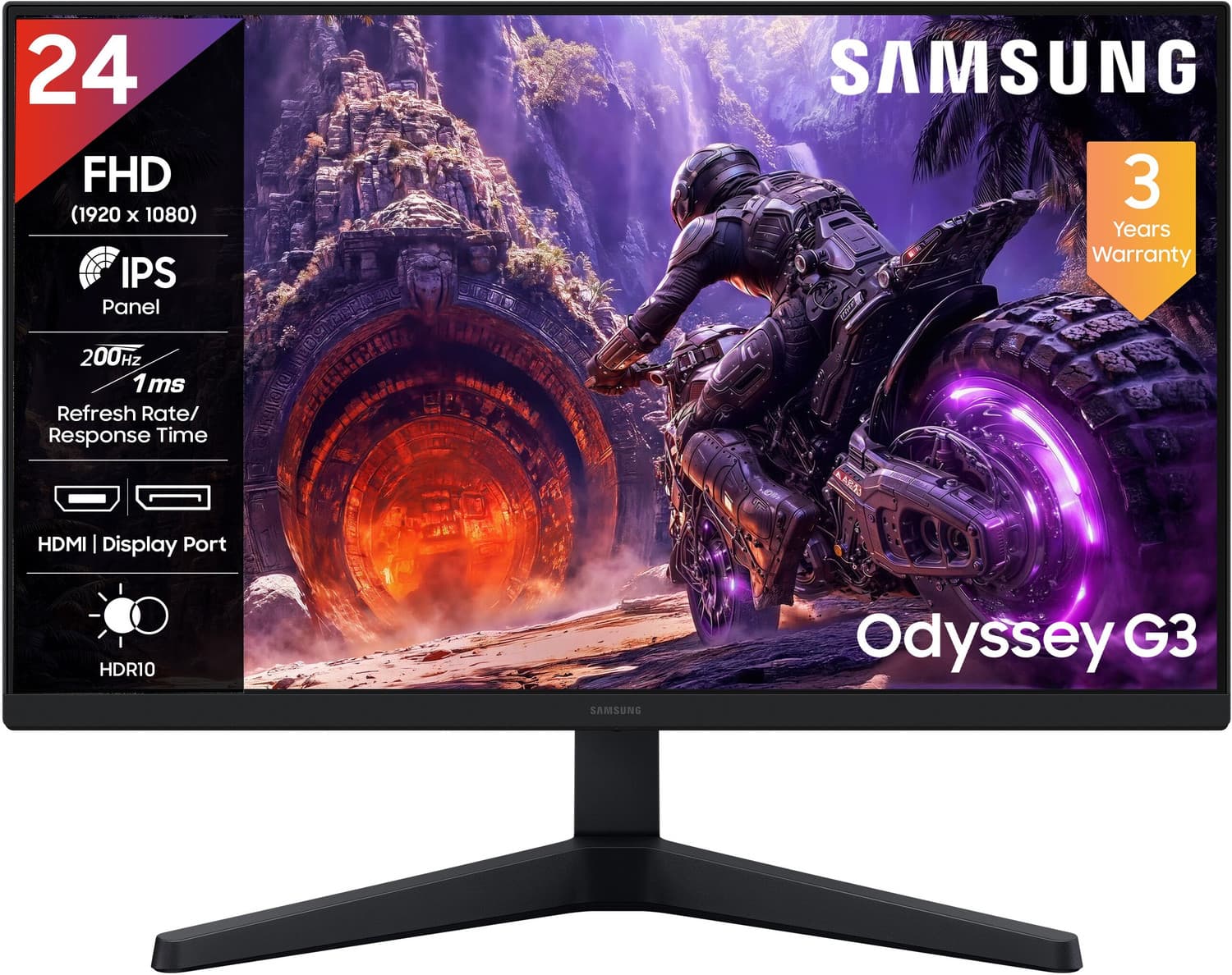 samsung odyssey g3 gaming monitor 60 96 cm 24 inch full hd led backlit ips panel ls24hg300ewxxl