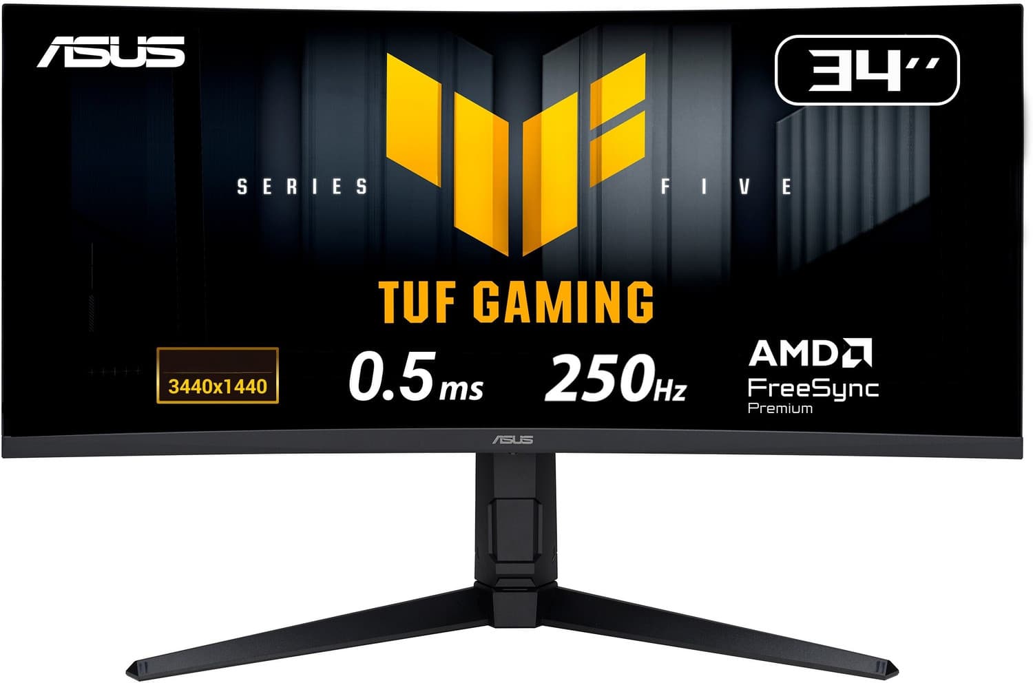 ASUS TUF 86.36 cm (34 inch) Curved UWQHD LED Backlit VA Panel Gaming Monitor (VG34WQML5A 34-inch UWQHD 250Hz Curved Gaming Monitor) (Response Time: 0....