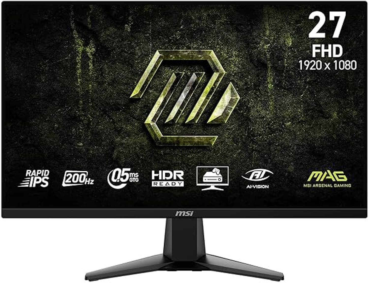 MSI MAG 68.58 cm (27 inch) Full HD IPS Panel Gaming Monitor (MAG 275F E20) (Adaptive Sync, Response Time: 0.5 ms, 200 Hz Refresh Rate)