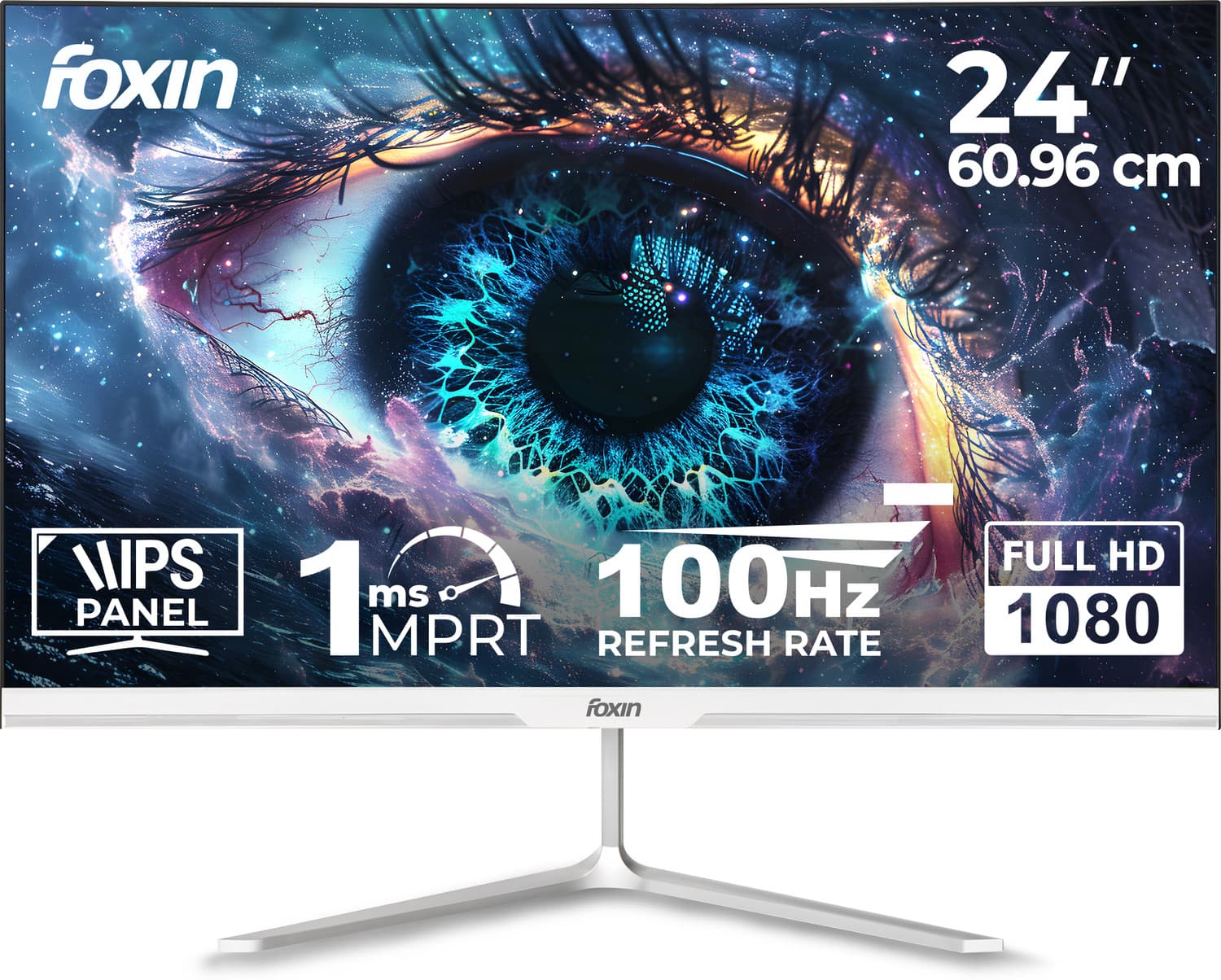 Foxin Elite 60.96 cm (24 inch) Full HD LED Backlit IPS Panel Monitor (IPS Panel | 100Hz | True Pixel | Anti-Glare & Flicker Free) (Response Time: 1 ms...