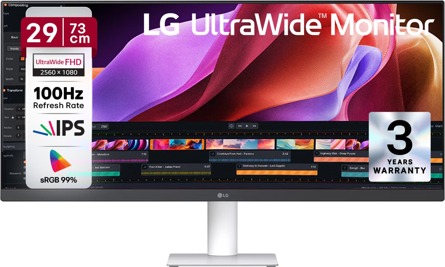 LG UltraWide 73.66 cm (29 inch) WFHD IPS Panel Monitor (29U531A-W.BTR) (Dynamic Action Sync, Response Time: 5 ms, 100 Hz Refresh Rate)