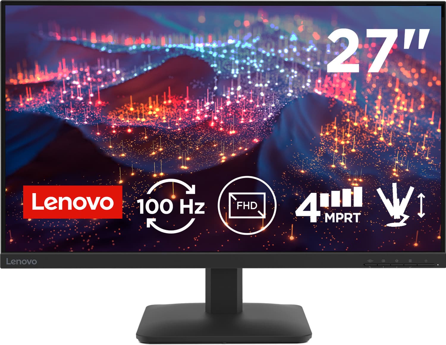 Lenovo L Series 68.58 cm (27 inch) Full HD IPS Panel with 99%sRGB, 1x HDMI 1.4, 1x VGA, Tilt, Ultraslim Monitor (L27-4e)