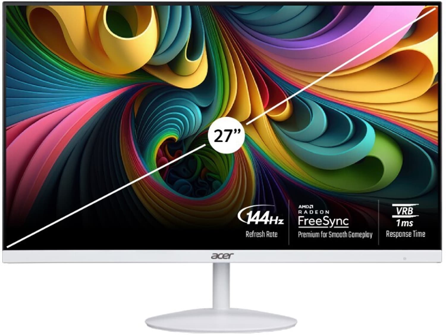 Acer SA272 P1 68.58 cm (27 inch) Full HD LED Backlit IPS Panel with Zero Frame, 1xHDMI 1xVGA, Stereo Speakers, Eco Display, Eye Care Monitor (SA272) (...