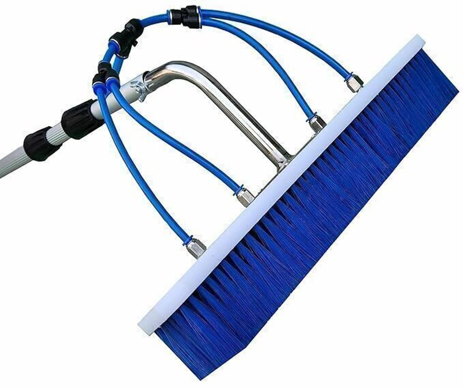 6MTR Solar Panel Cleaning Kit Heavy-Duty Water Brush & Aluminium Telescopic Pole Wet & Dry Mop (Multicolor)