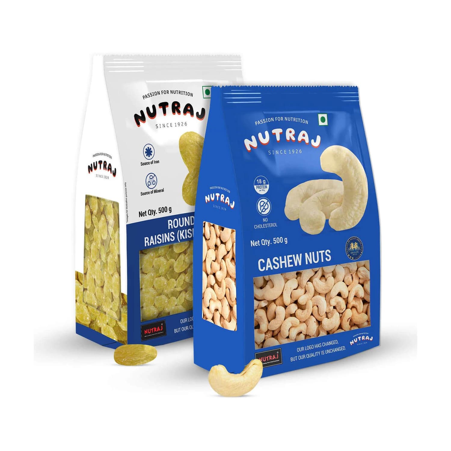 Nutraj Combo of (Kaju & Kishmish) 500g Each Cashews, Raisins (2 x 500 g)
