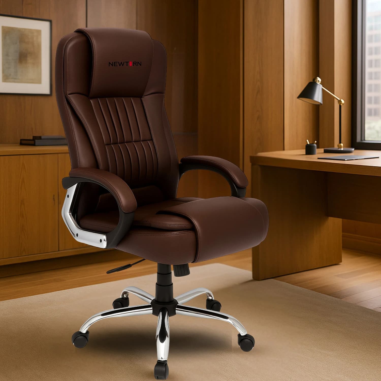 CLASSELA premium leatherette Boss revolving office chair with 3 yrs Parts Wrnty Leatherette Office Executive Chair