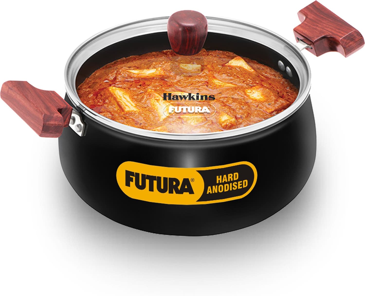 Hawkins Hard Anodised Handi, Biryani Pot with Glass Lid (IACH40G) Handi 4 L with Lid