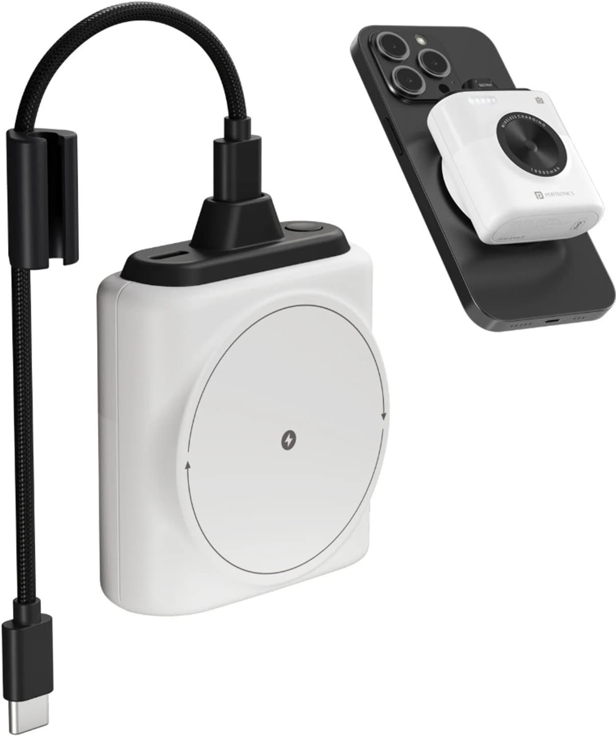 portronics 10000 mah 22 5 w wired wireless magsafe ultra compact pocket size power bank