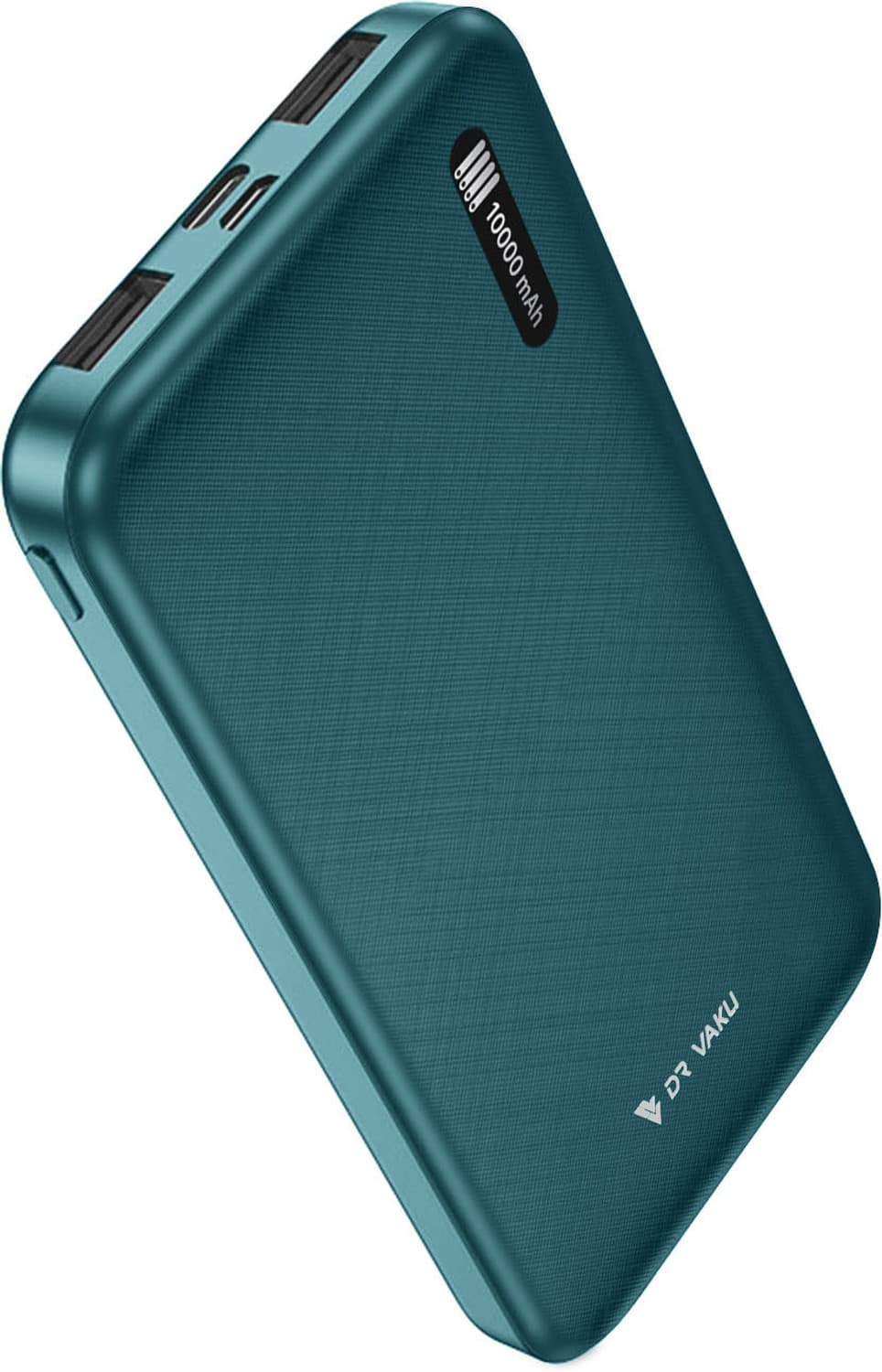 10000 mAh Slim Pocket Size Power Bank (Dual Input (Type-C + Micro) & Dual Output, Green, Lithium Polymer, for Mobile)