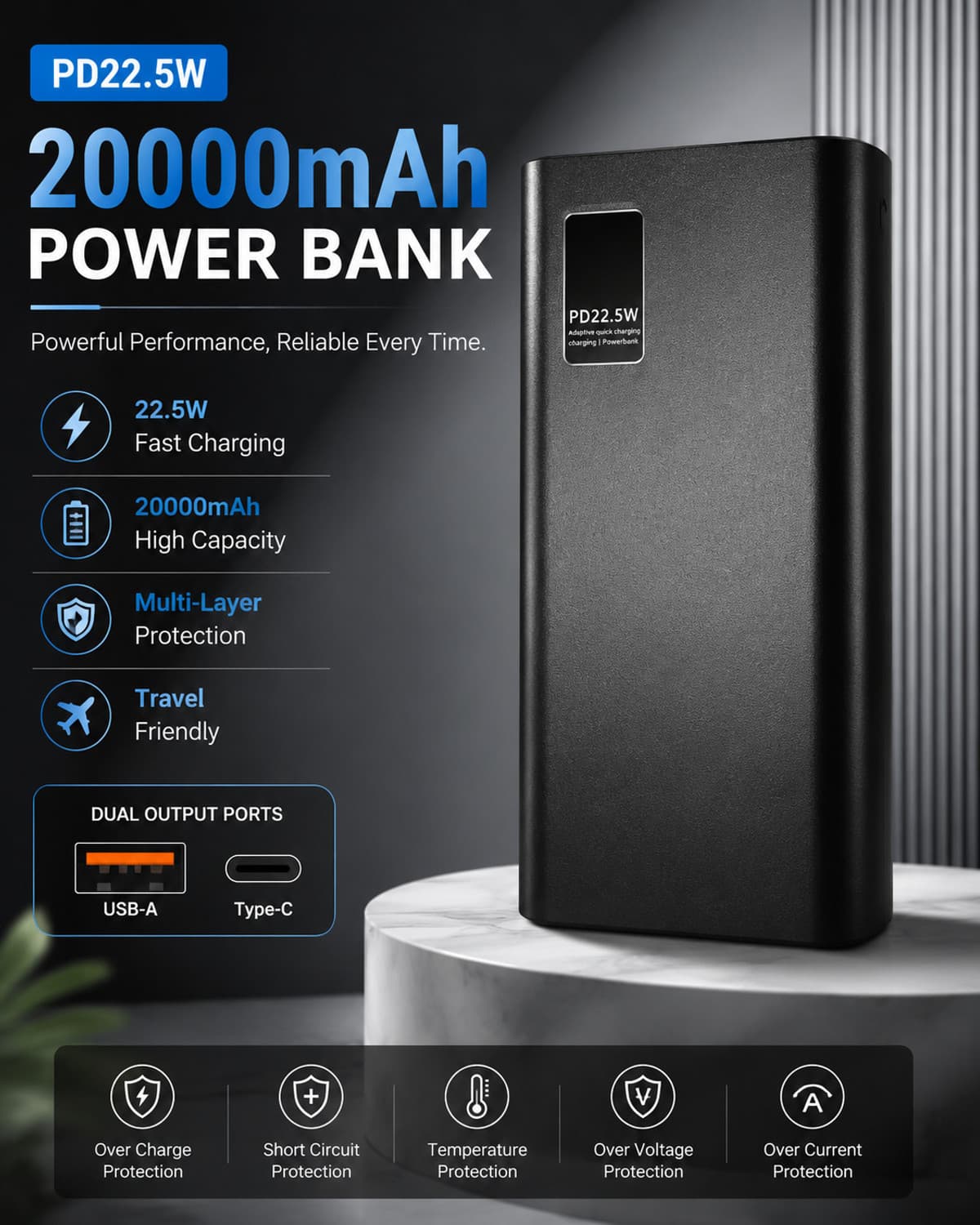 Piktel 200000 mAh 22.5 W Compact Pocket Size Power Bank