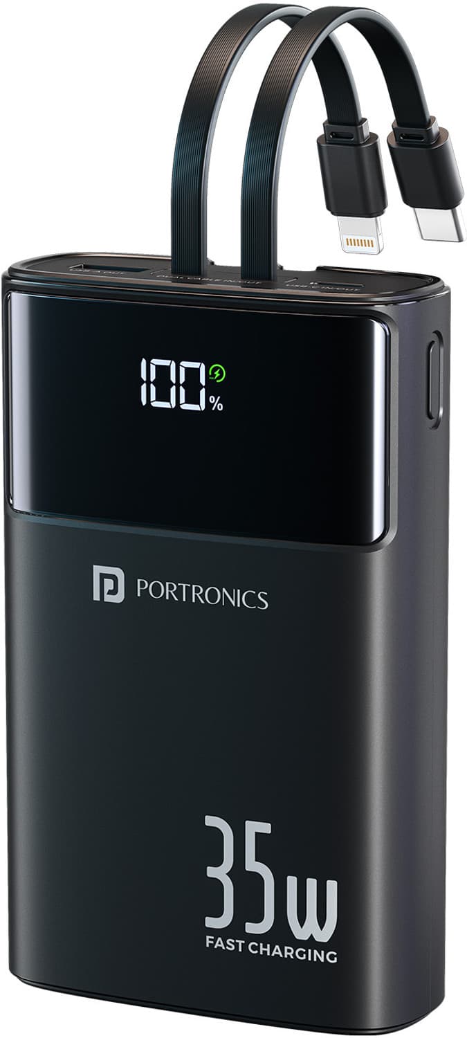 20000 mAh 35 W Compact Pocket Size Power Bank (Black, Lithium Polymer, Fast Charging for Mobile)