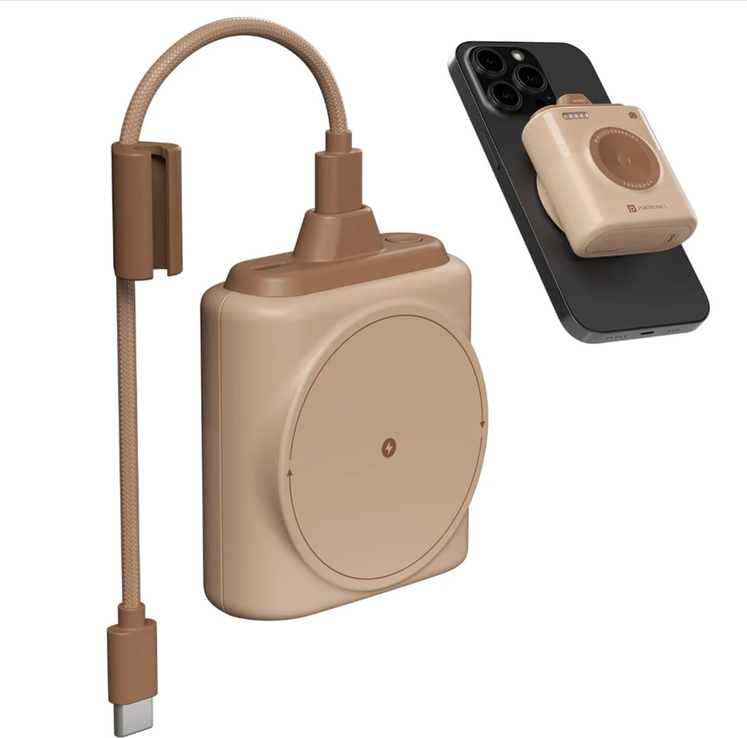 portronics 10000 mah 22 5 w wired wireless magsafe ultra compact pocket size power bank