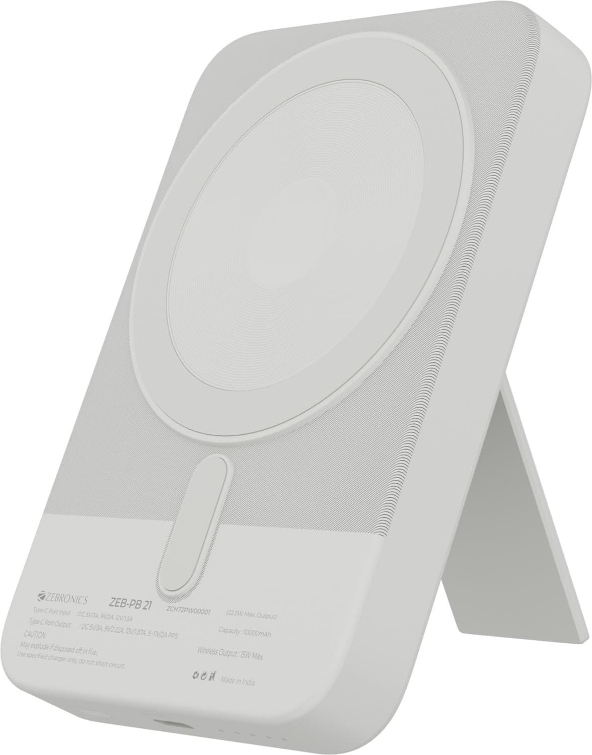 10000 mAh With MagSafe Power Bank (White, Lithium Polymer, Fast Charging for Mobile)