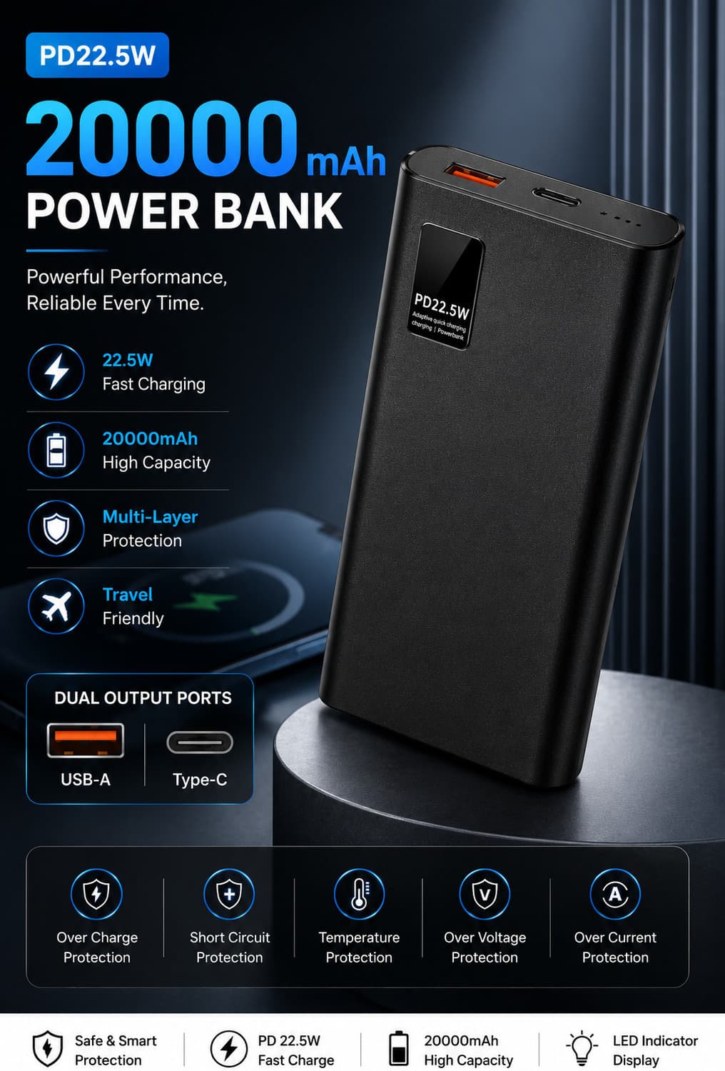 piktel 200000 mah 22 5 w compact pocket size power bank