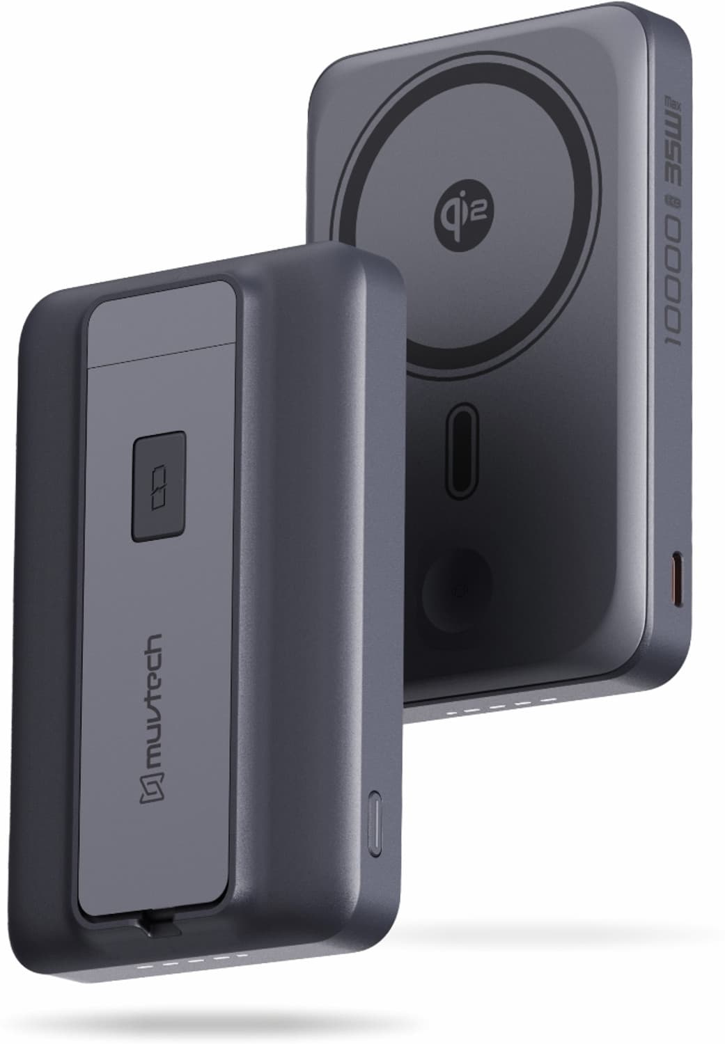 10000 mAh 25 W Wired & Wireless With MagSafe Compact Pocket Size Power Bank (Grey, Lithium-ion, Fast Charging, Power Delivery 3.0, Quick Charge 4.0 fo...