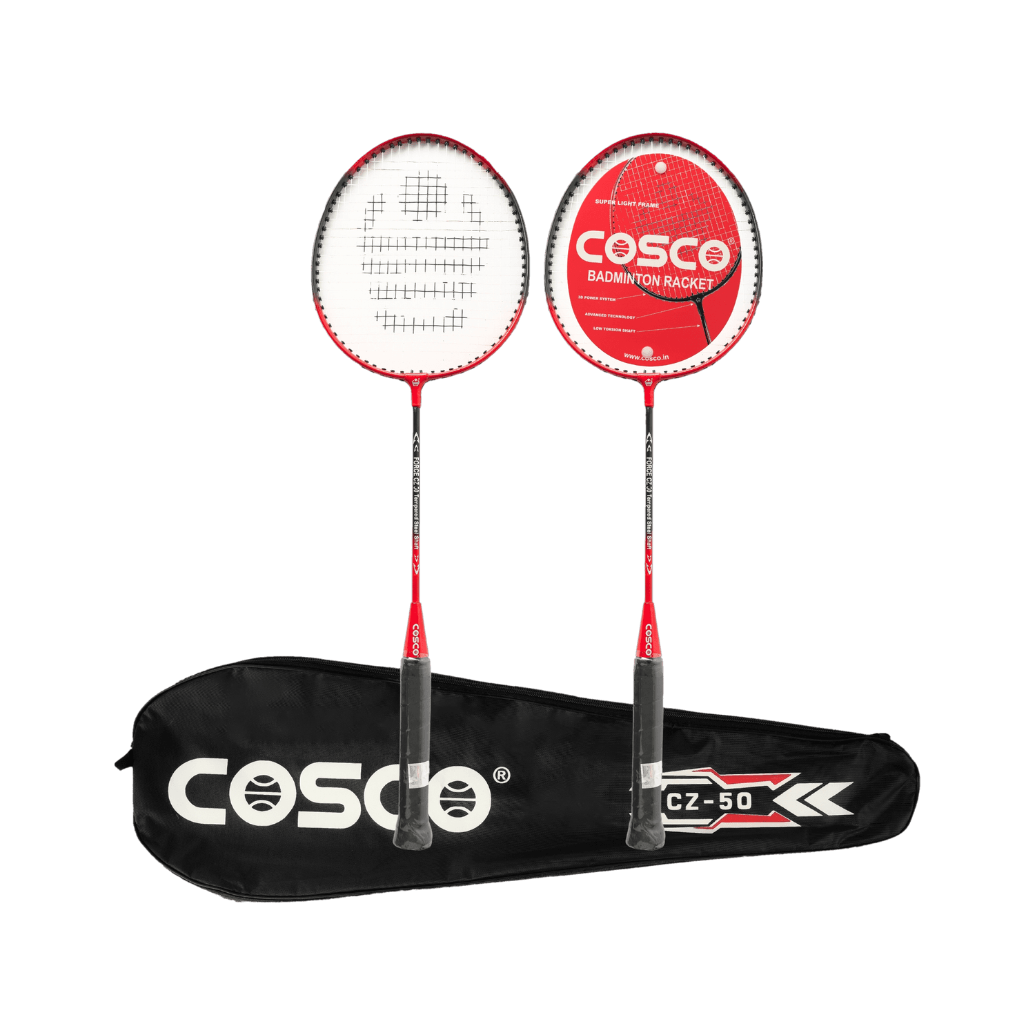 COSCO CZ 50 Twin Red Strung Badminton Racquet