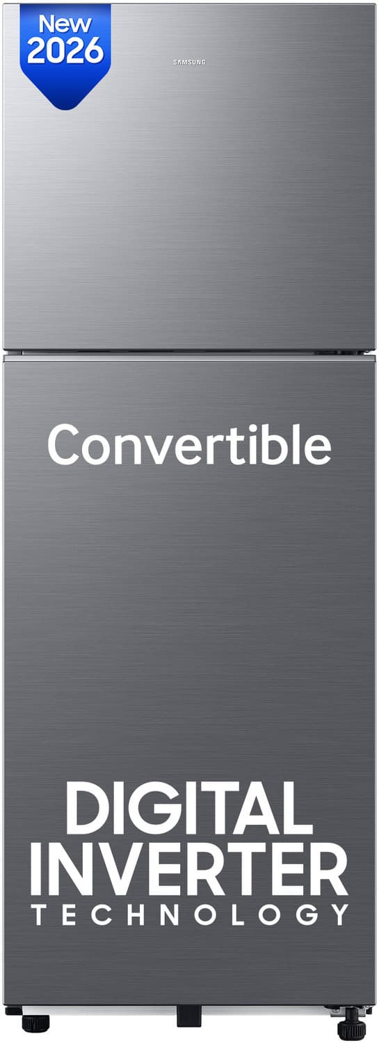 256 L Frost Free Double Door 3 Star Refrigerator with Convertible, Digital Inverter, 2026 Model (REFINED INOX, RT40H30U3THL)