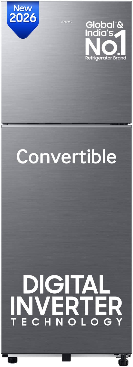 256 L Frost Free Double Door 3 Star Refrigerator with Convertible, Digital Inverter, 2026 Model (REFINED INOX, RT40H30U3THL)