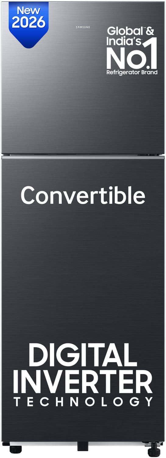 236 L Frost Free Double Door 3 Star Refrigerator with Convertible, Digital Inverter, 2026 Model (BLACK DOI, RT40H28U3FHL)