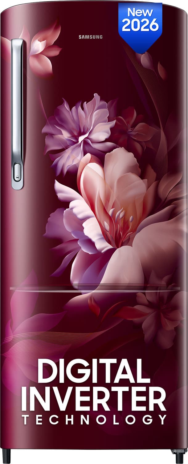 223 L Direct Cool Single Door 3 Star Refrigerator with Digital Inverter, Single Touch Defrost, 2026 Model (Midnight Blossom Red, RR24H2723RZ/NL)