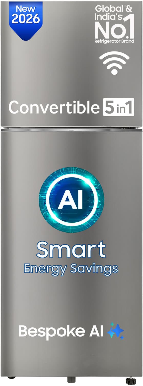 350 L Frost Free Double Door 2 Star Refrigerator (EZ CLEAN STEEL, RT38HG5A42SLHL)