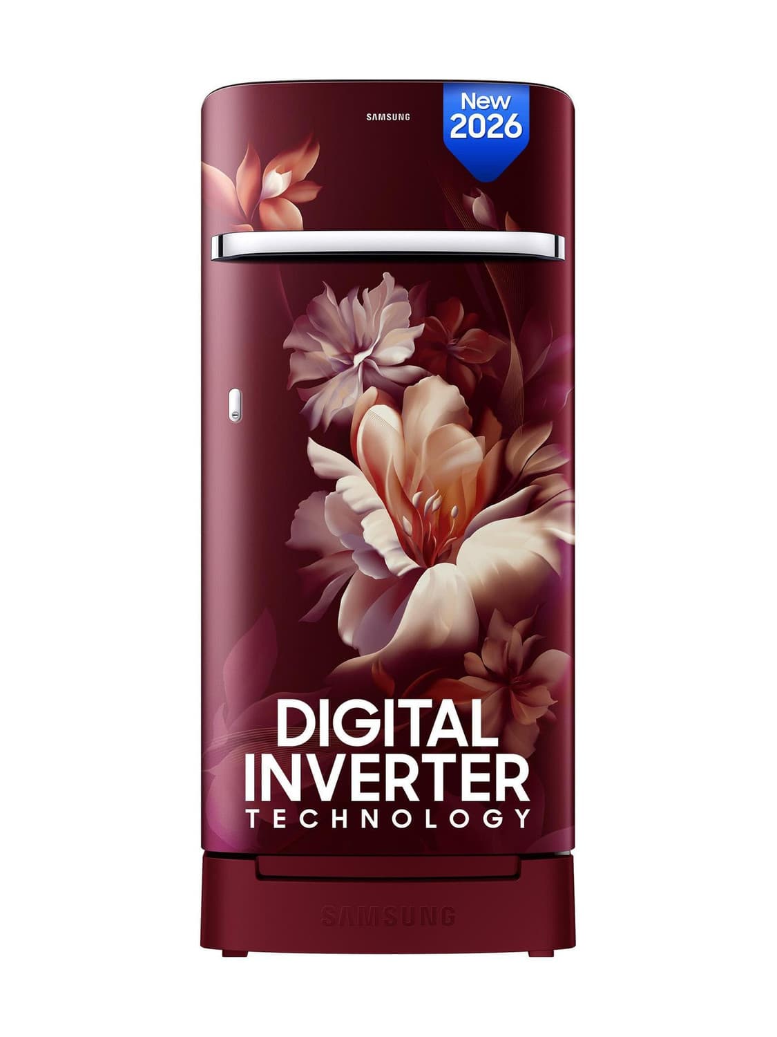 189 L Direct Cool Single Door 5 Star Refrigerator with Base Drawer with Digital Inverter, Single Touch Defrost, 2026 Model (Midnight Blossom Red, RR21...