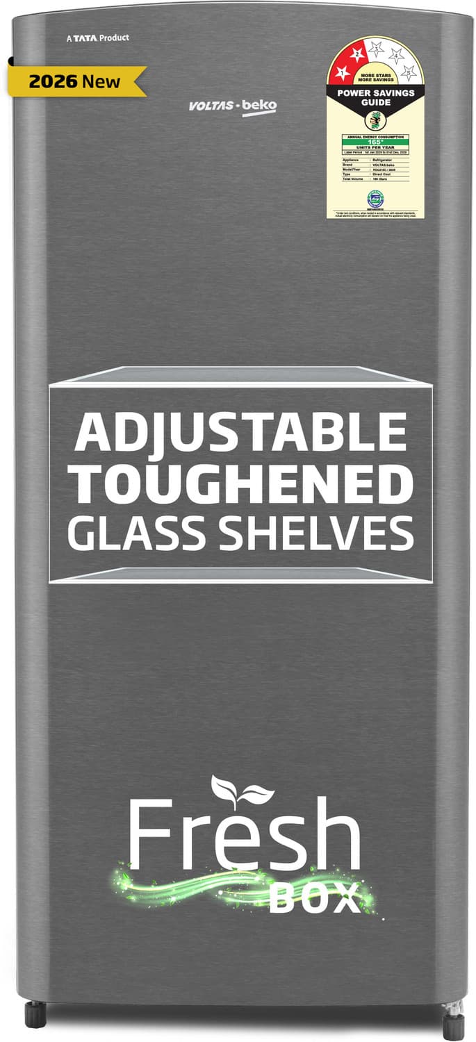 183 L Direct Cool Single Door 2 Star Refrigerator (Hairline Silver, RDC215C / 2S0XIR0M0000GO)
