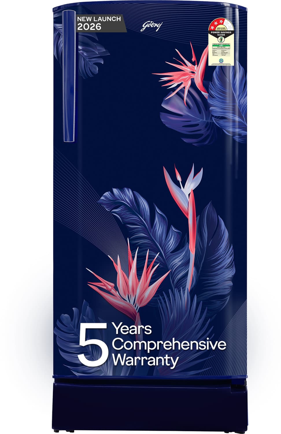 183 L Direct Cool Single Door 3 Star Refrigerator (Floral Blue, RD R190CN THF FR BL)