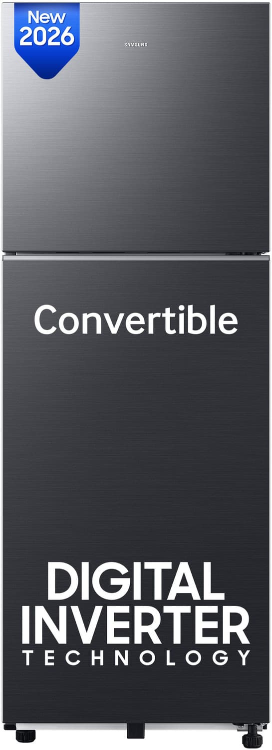 256 L Frost Free Double Door 3 Star Refrigerator with Convertible, Digital Inverter, 2026 Model (BLACK DOI, RT40H30U3FHL)