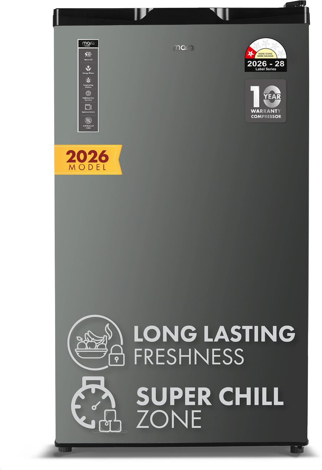92 L Direct Cool Single Door 1 Star Refrigerator (Graphite Grey, 90BD1MQ26-GG)