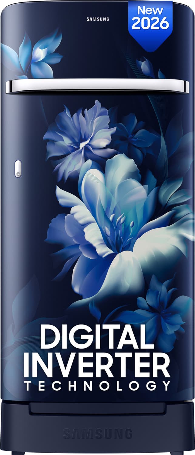 189 L Direct Cool Single Door 5 Star Refrigerator with Base Drawer (Midnight Blossom Blue, RR21H2H25UZ/HL)