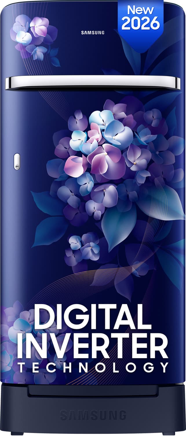 215 L Direct Cool Single Door 5 Star Refrigerator with Base Drawer with Digital Inverter, Single Touch Defrost, 2026 Model (Hydrangea Blue, RR23H2H35H...