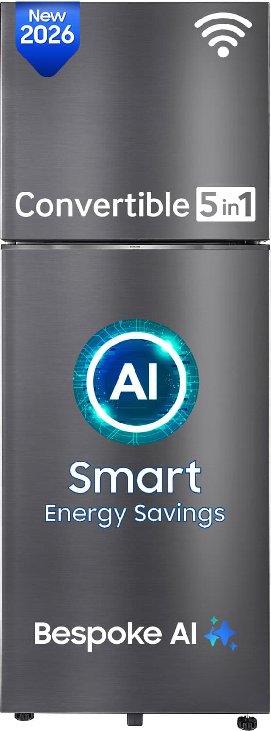 419 L Frost Free Double Door 3 Star Refrigerator with Convertible 5-in-1, Wifi Enabled, Bespoke AI, Digital Inverter, 2026 Model (BLACK DOI, RT45HG6A4...