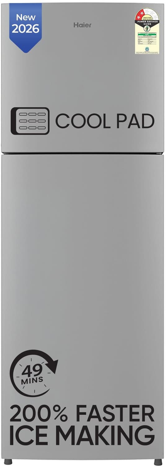 240 L Frost Free Double Door 2 Star Refrigerator with Freezer at Top, 200% Faster Ice Making in 49 Minutes, Twin Inverter Technology (Moon Silver, HEF...