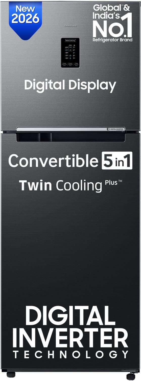 301 L Frost Free Double Door 2 Star Refrigerator (BLACK DOI, RT31H4522B1/HL)