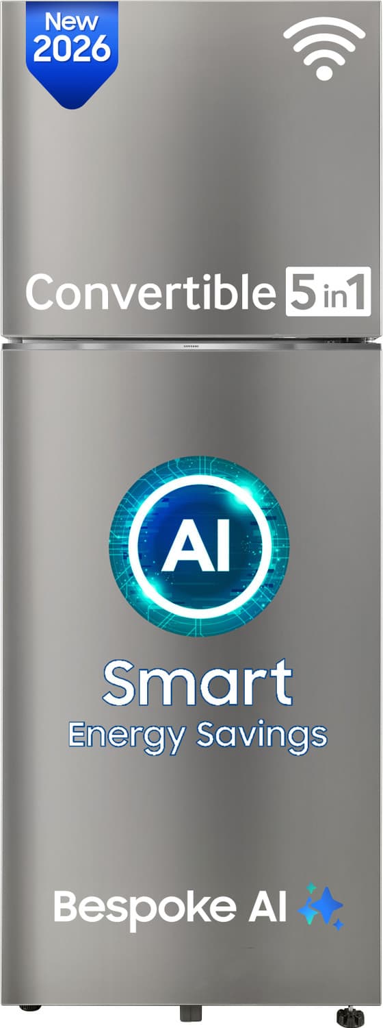 350 L Frost Free Double Door 2 Star Refrigerator (EZ CLEAN STEEL, RT38HG5A42SLHL)