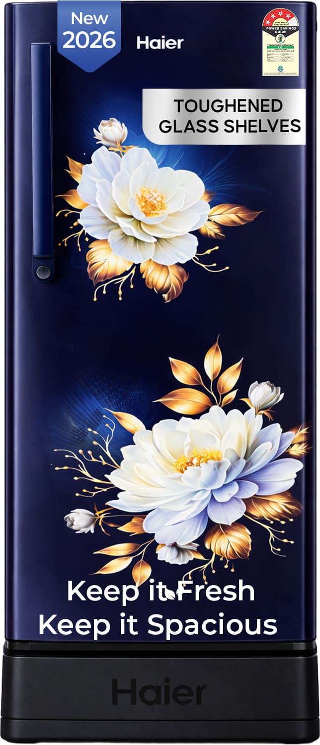 190 L Direct Cool Single Door 4 Star Refrigerator with Base Drawer (Marine Freesia, HED-204TMFBA-N)