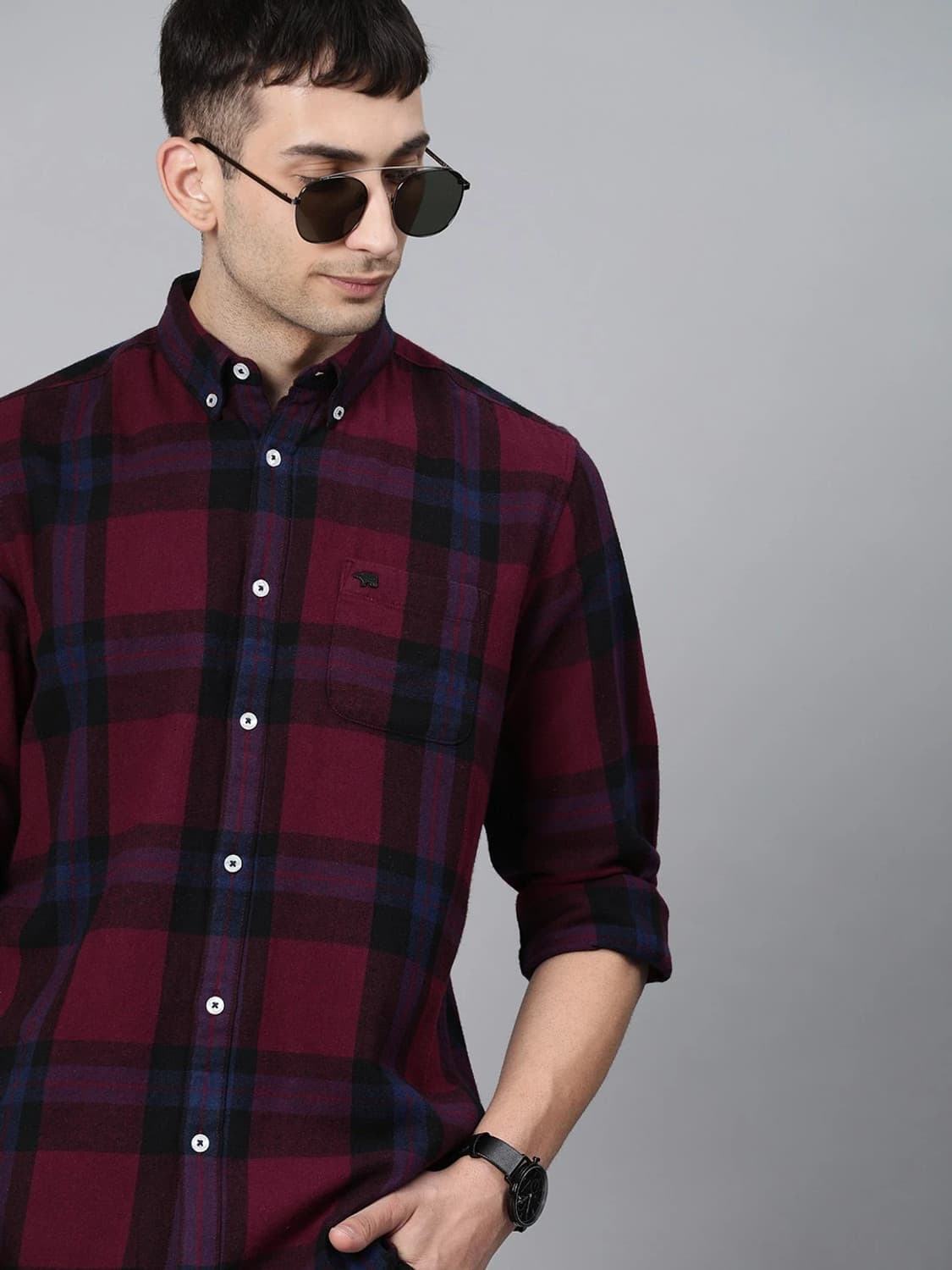 THE BEAR HOUSE Men Checkered Casual Red, Black Shirt