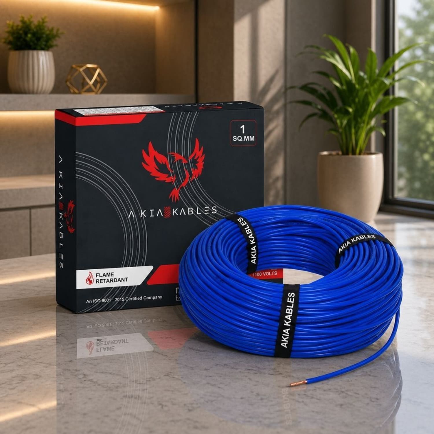 akia kables 1 sq mm pvc insulated cca 90m copper wire single core industrial wiring cab blue 90 m wire